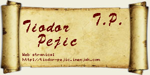 Tiodor Pejić vizit kartica